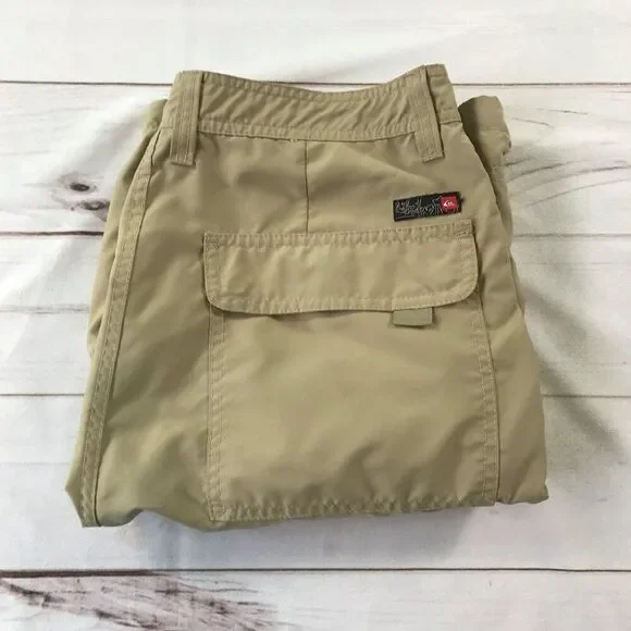 Quiksilver Men Size 34 Beige Khaki Cargo Bermuda Shorts - Picture 13 of 13